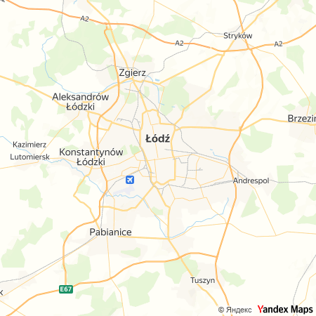 Mapa Łodzi i okolic – zakres działania do 30 km